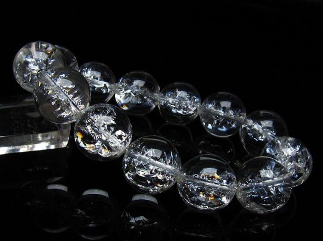 アイリスクォーツ 虹入り レインボークラック水晶 ブレスレット 18mm [T502-8706]