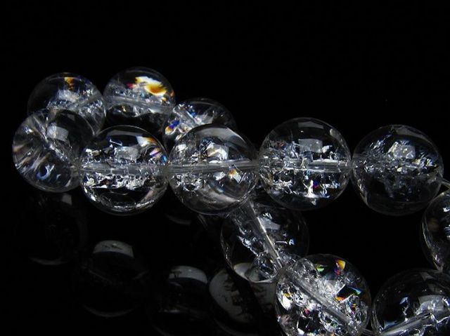 アイリスクォーツ 虹入り レインボークラック水晶 ブレスレット 18mm [T502-8706]
