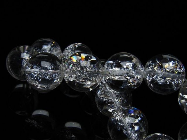 訳あり価格　13mm以上　大玉　アイリスクラック水晶　2本セット パワーストーン 天然石 アイリスクォーツ 虹入り レインボー