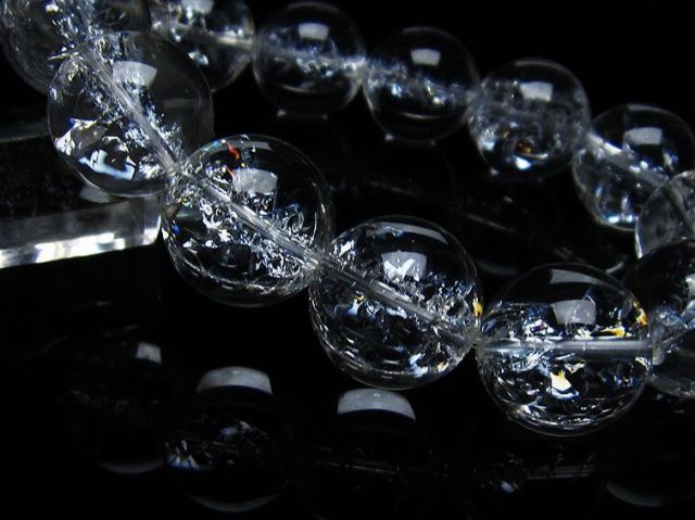 アイリスクォーツ 虹入り レインボークラック水晶 ブレスレット 18mm [T502-8767]