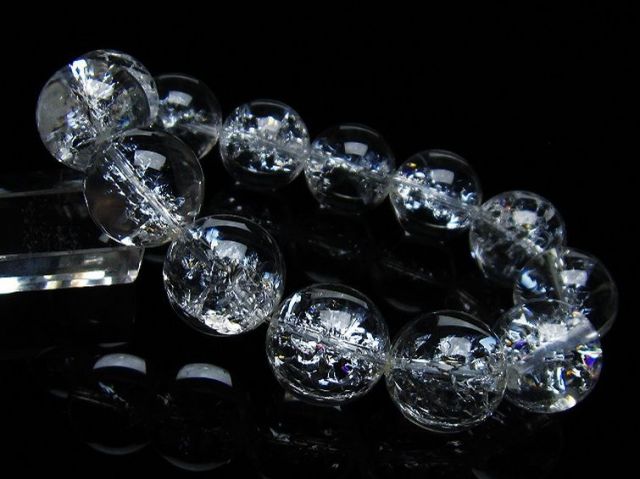 アイリスクォーツ 虹入り レインボークラック水晶 ブレスレット 18mm [T502-8769]