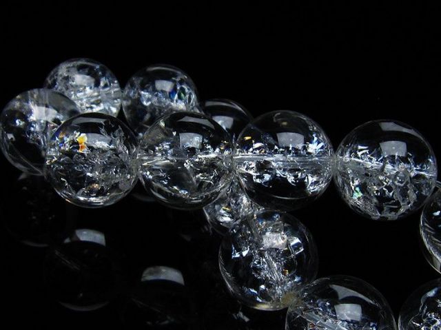 アイリスクォーツ 虹入り レインボークラック水晶 ブレスレット 18mm [T502-8769]