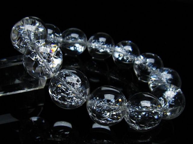 アイリスクォーツ 虹入り レインボークラック水晶 ブレスレット 18mm [T502-8771]
