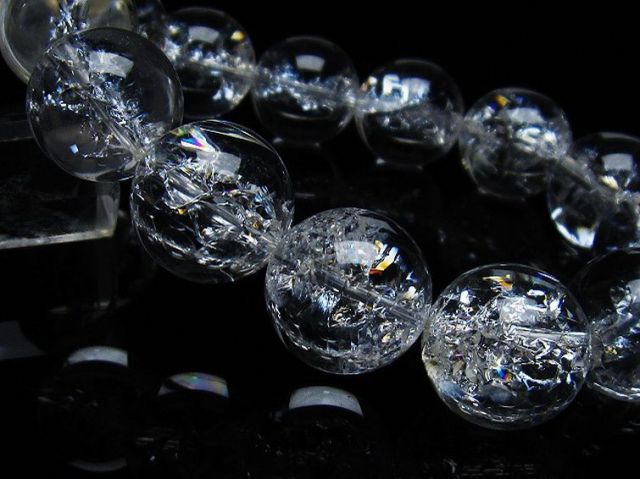 アイリスクォーツ 虹入り レインボークラック水晶 ブレスレット 18mm [T502-8773]