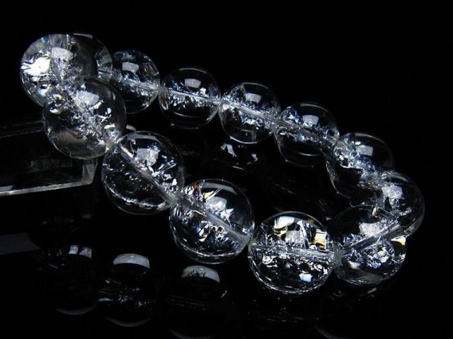 アイリスクォーツ 虹入り レインボークラック水晶 ブレスレット 18mm [T502-8777]