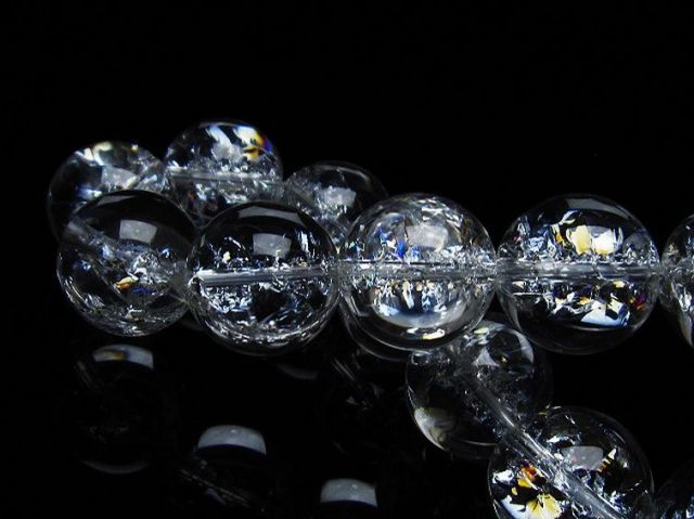 アイリスクォーツ 虹入り レインボークラック水晶 ブレスレット 18mm [T502-8777]