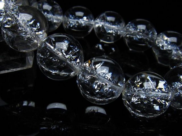 アイリスクォーツ 虹入り レインボークラック水晶 ブレスレット 18mm [T502-8777]