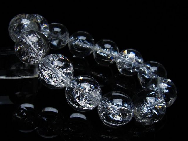 アイリスクォーツ 虹入り レインボークラック水晶 ブレスレット 18mm [T502-8779]