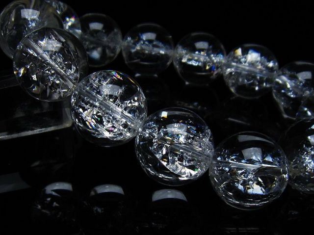 アイリスクォーツ 虹入り レインボークラック水晶 ブレスレット 18mm [T502-8779]