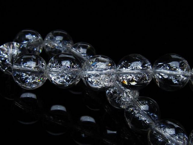 アイリスクォーツ 虹入り レインボークラック水晶 ブレスレット 14mm [T502-8806]