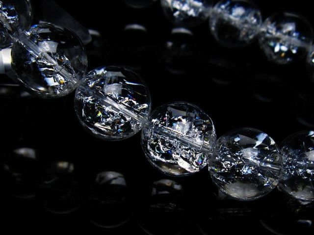 アイリスクォーツ 虹入り レインボークラック水晶 ブレスレット 13mm [T502-8947]