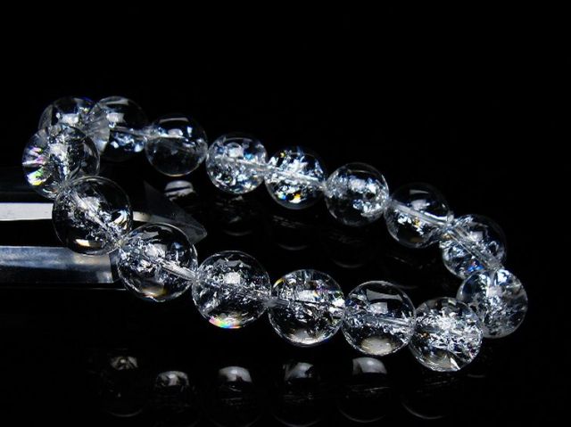アイリスクォーツ 虹入り レインボークラック水晶 ブレスレット 12mm [T502-9019]