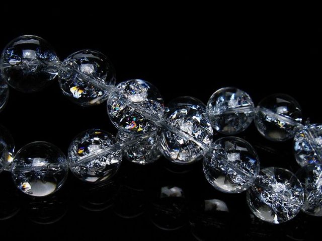 アイリスクォーツ 虹入り レインボークラック水晶 ブレスレット 12mm [T502-9019]