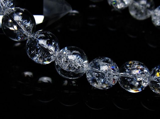 アイリスクォーツ 虹入り レインボークラック水晶 ブレスレット 11mm [T502-9020]