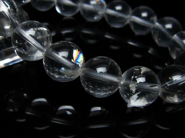 アイリスクォーツ 虹入り レインボー水晶 ブレスレット 12mm [T506-2087]
