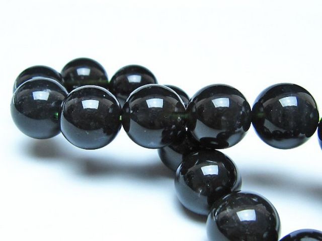 チンターマニストーン アリゾナ州産 天然ガラス ブレスレット（サフォーダイト/シリウス隕石） 14mm [t520-1694]
