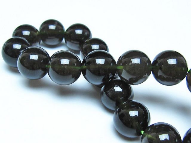 チンターマニストーン アリゾナ州産 天然ガラス ブレスレット（サフォーダイト/シリウス隕石） 13mm [t520-1770]