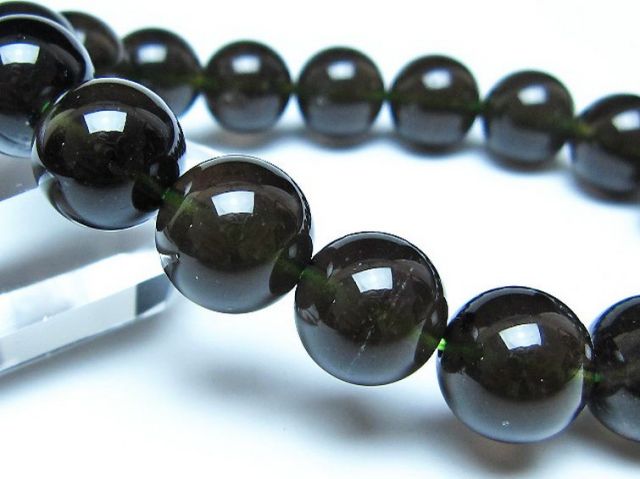 チンターマニストーン アリゾナ州産 天然ガラス ブレスレット（サフォーダイト/シリウス隕石） 13mm [t520-1770]
