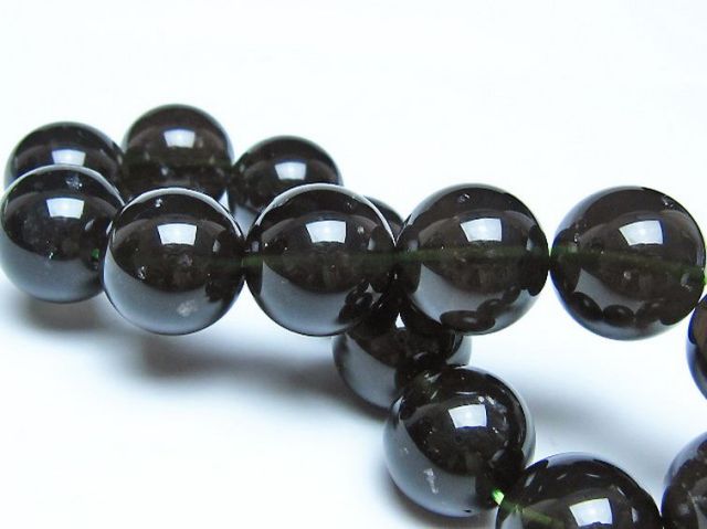 チンターマニストーン アリゾナ州産 天然ガラス ブレスレット（サフォーダイト/シリウス隕石） 15mm [t520-1863]