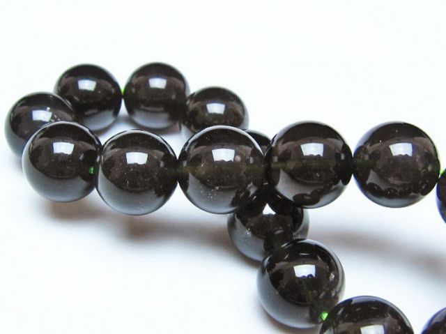 チンターマニストーン アリゾナ州産 天然ガラス ブレスレット（サフォーダイト/シリウス隕石） 14mm [t520-2096]