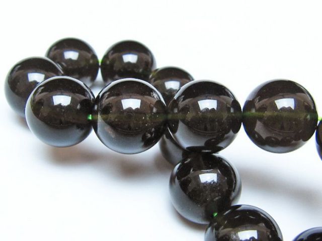 チンターマニストーン アリゾナ州産 天然ガラス ブレスレット（サフォーダイト/シリウス隕石） 15mm [t520-2162]