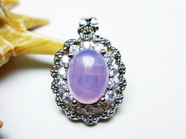 スコロライト（ラベンダークォーツ）ペンダント[T525-2164]