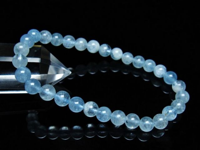 パワーストーン 天然石 アクアマリンブレスレット 6mm [T537-15348]