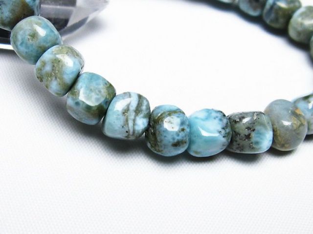 天然】ラリマー ブレスレット 19.8mm（楽天市場】☆アクアマリン  
