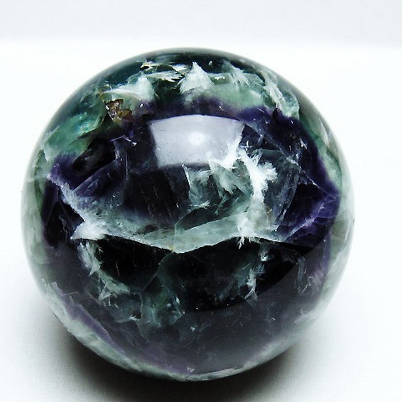 1.1Kgエンジェルフェザー フローライト丸玉 90mm [T540-2483]