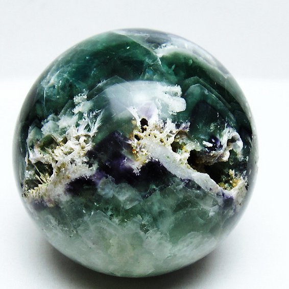 1.7Kgエンジェルフェザー フローライト丸玉 105mm [T540-2513]