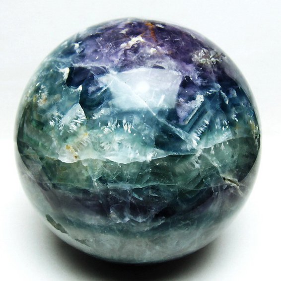 9.8Kgエンジェルフェザー フローライト丸玉 185mm [T540-2525]