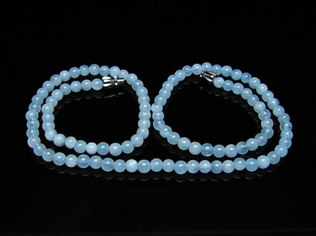 アクアマリンネックレス 4mm [t556-3505]