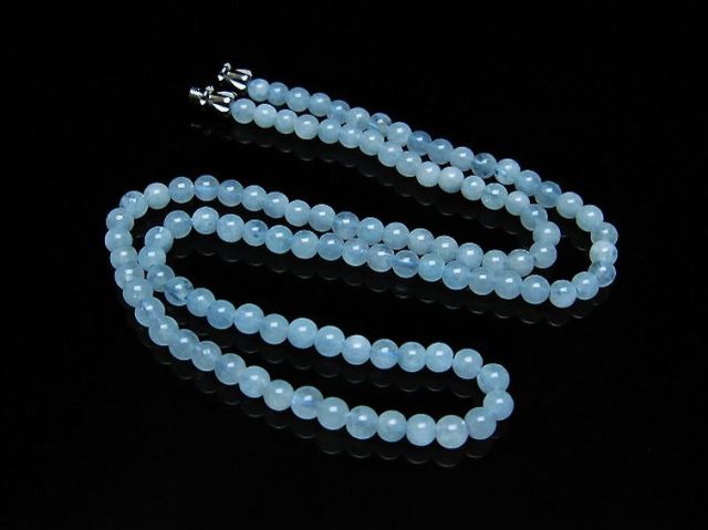 アクアマリンネックレス 4mm [t556-3505]