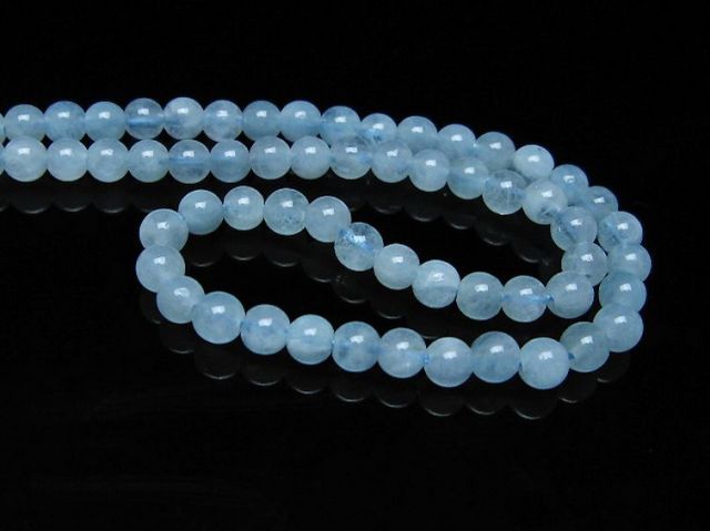 アクアマリンネックレス 4mm [t556-3505]