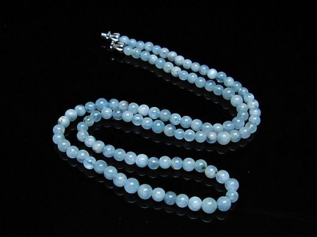 アクアマリンネックレス 4mm [T556-3517]