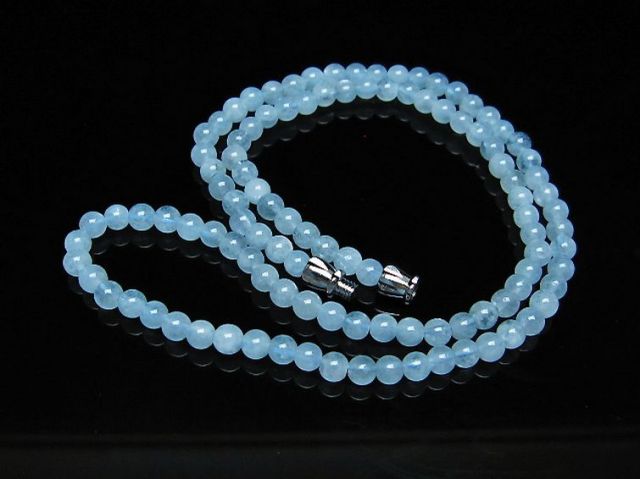 アクアマリンネックレス 4mm [t556-3534]