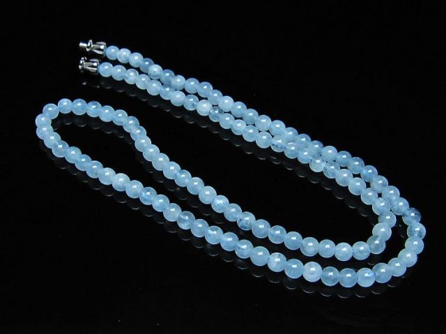 アクアマリンネックレス 4mm [t556-3534]