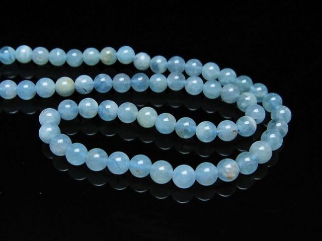 アクアマリンネックレス 5mm [T556-3546]