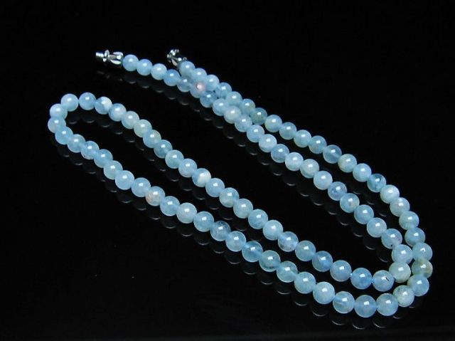 アクアマリンネックレス 5mm [T556-3546]