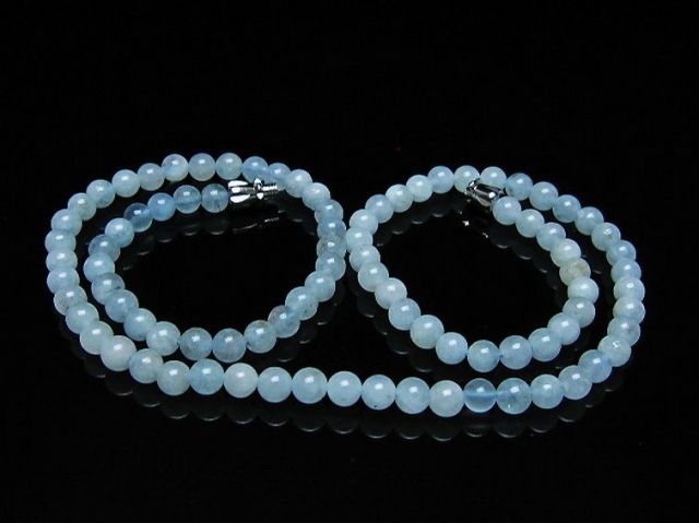 アクアマリンネックレス 5mm [T556-3552]
