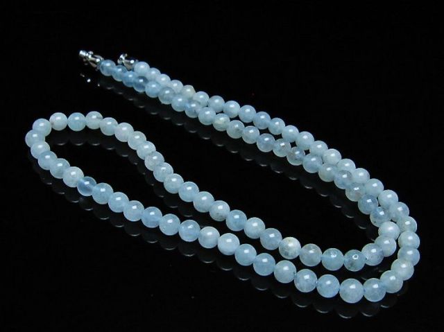 アクアマリンネックレス 5mm [T556-3552]