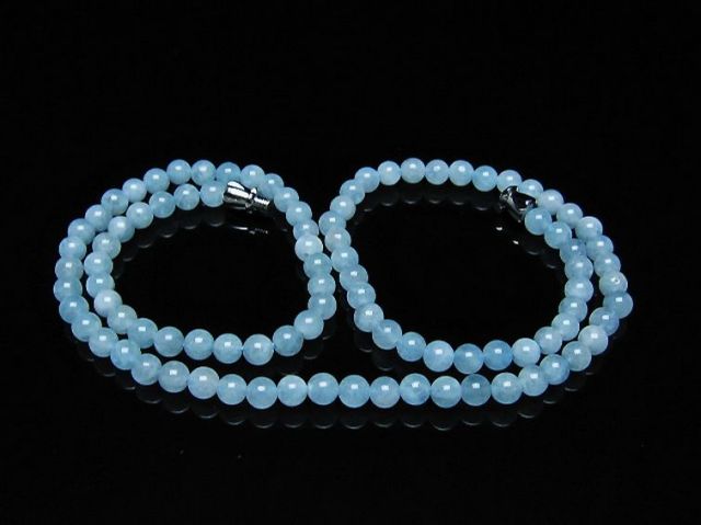 アクアマリンネックレス 4mm [t556-3561]
