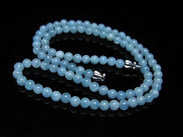 アクアマリンネックレス 4mm [t556-3561]