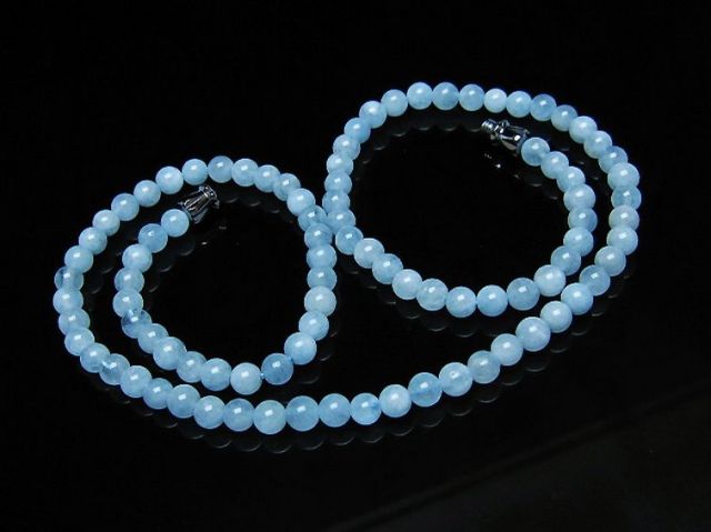 アクアマリンネックレス 4mm [t556-3572]