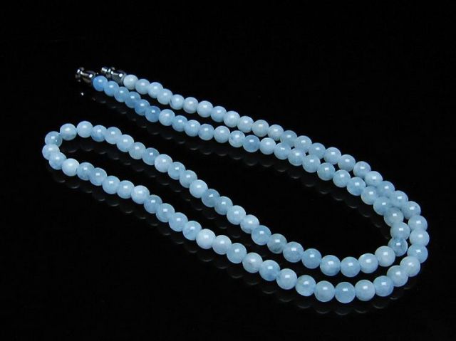 アクアマリンネックレス 4mm [T556-3573]