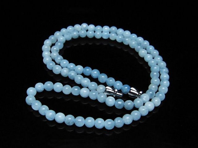 アクアマリンネックレス 4mm [T556-3573]