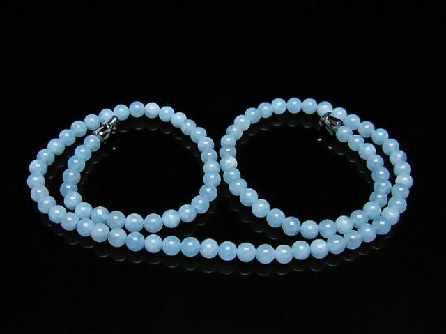アクアマリンネックレス 4mm [t556-3577]