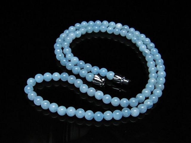 アクアマリンネックレス 4mm [t556-3577]