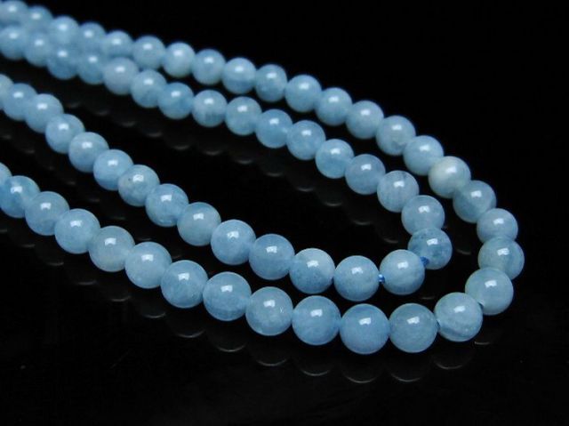 アクアマリンネックレス 4mm [t556-3577]