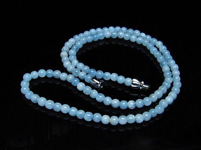 アクアマリンネックレス 4mm [t556-3578]